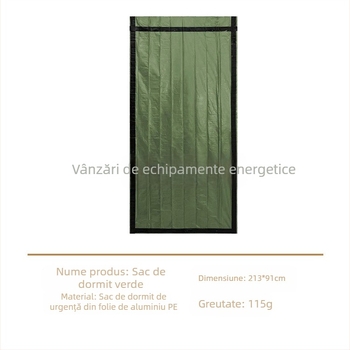 Longxuan Sac de dormit de supraviețuire în situații de urgență cu folie PE din aluminiu pentru camping