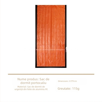 Longxuan Sac de dormit de supraviețuire în situații de urgență cu folie PE din aluminiu pentru camping