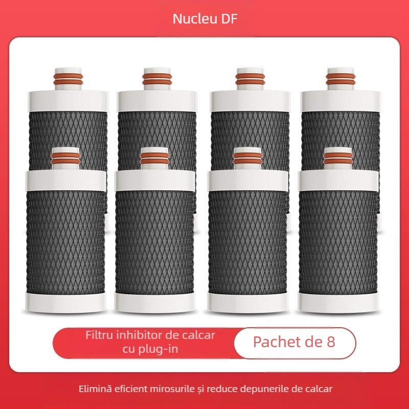 Filtru de apă montat frontal din oțel inox, pentru bucătărie și baie, cu filtru ceramic detașabil și lavabil; ultrafiltrare, filtrare nivel 1, 0–38°C, presiune 0.1–0.4 MPa, 1000 L/zi