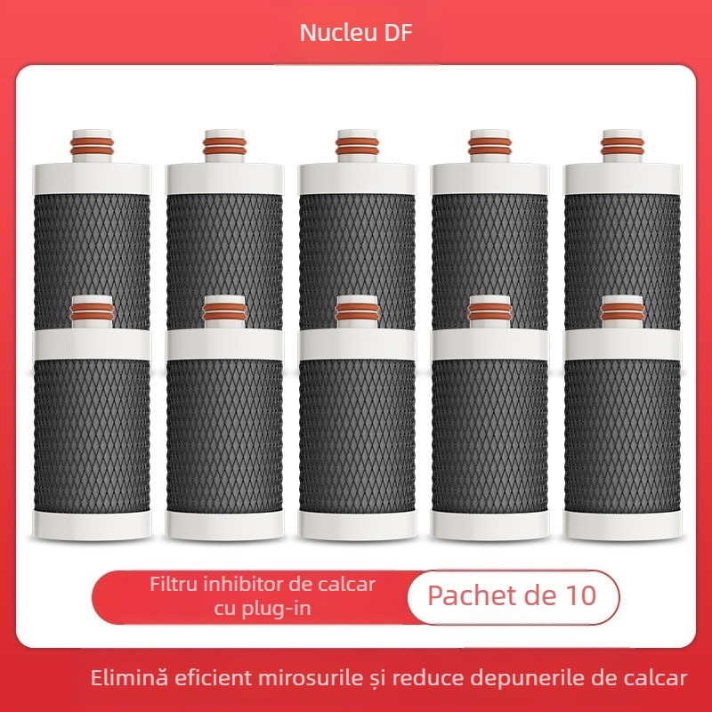 Filtru de apă montat frontal din oțel inox, pentru bucătărie și baie, cu filtru ceramic detașabil și lavabil; ultrafiltrare, filtrare nivel 1, 0–38°C, presiune 0.1–0.4 MPa, 1000 L/zi