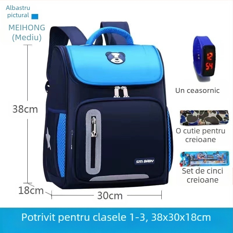 Rucsac pentru copii K5000, material Oxford, respirabil, impermeabil și rezistent la uzură, design de reducere a încărcăturii, bretele curbate, destinat elevilor din învățământ primar