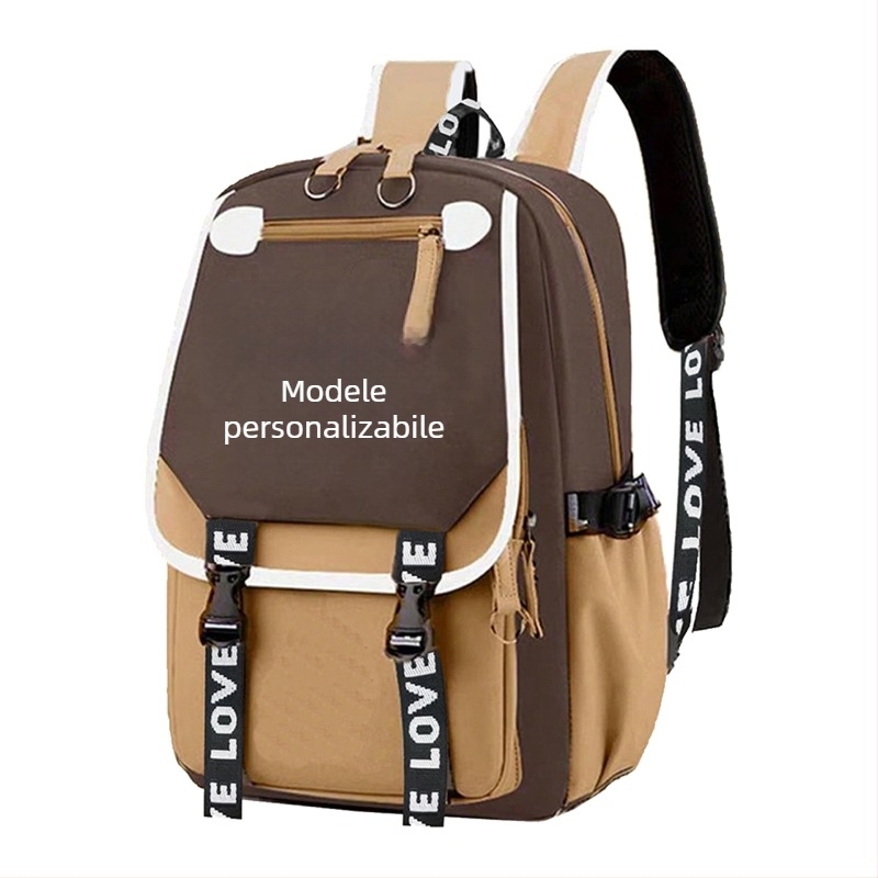 Rucsac unisex pentru gimnaziu cu imprimeu Capybara anime, din Oxford, ultra-ușor, căptușeală din nylon, bretele cu pernă de aer