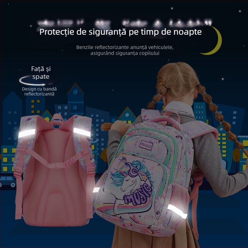 MOK rucsac școlar unisex pentru clasele 3-6 - ultraușor, din pânză Oxford, protecție a coloanei, rezistent la apă, bretele cu pernă de aer