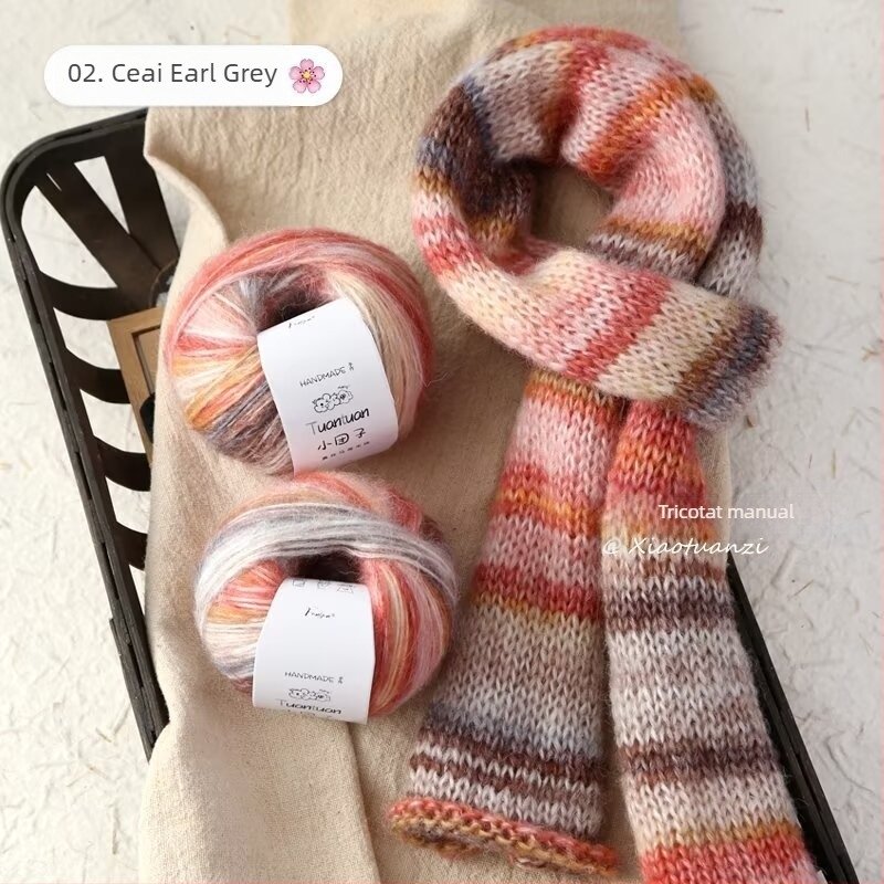 Set de lână mohair, worsted torsion, formă de fir în grup, pentru țesut