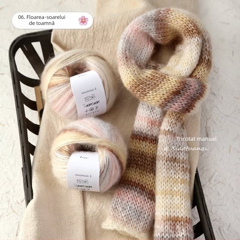 Set de lână mohair, worsted torsion, formă de fir în grup, pentru țesut