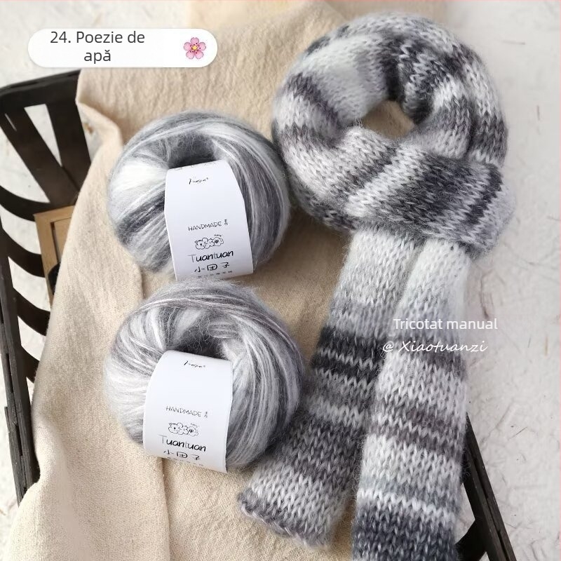Set de lână mohair, worsted torsion, formă de fir în grup, pentru țesut