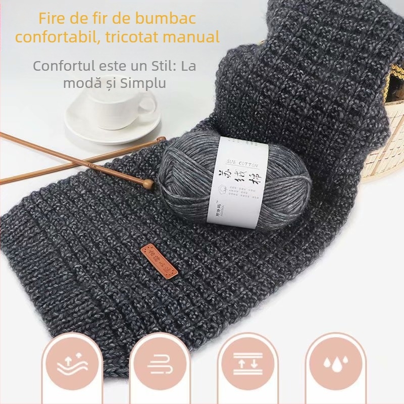 Fir pentru tricotat manual, amestecat; S: velur de iepure și poliester modificat; formă fir: linie; proces de răsucire: inel; răsucire: 10