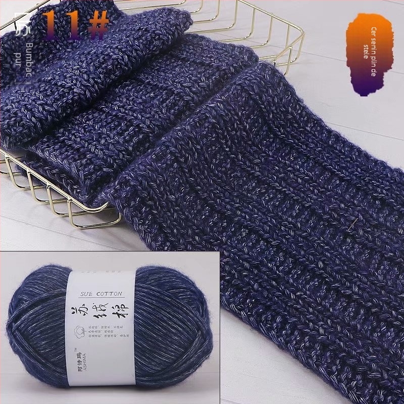 Fir pentru tricotat manual, amestecat; S: velur de iepure și poliester modificat; formă fir: linie; proces de răsucire: inel; răsucire: 10