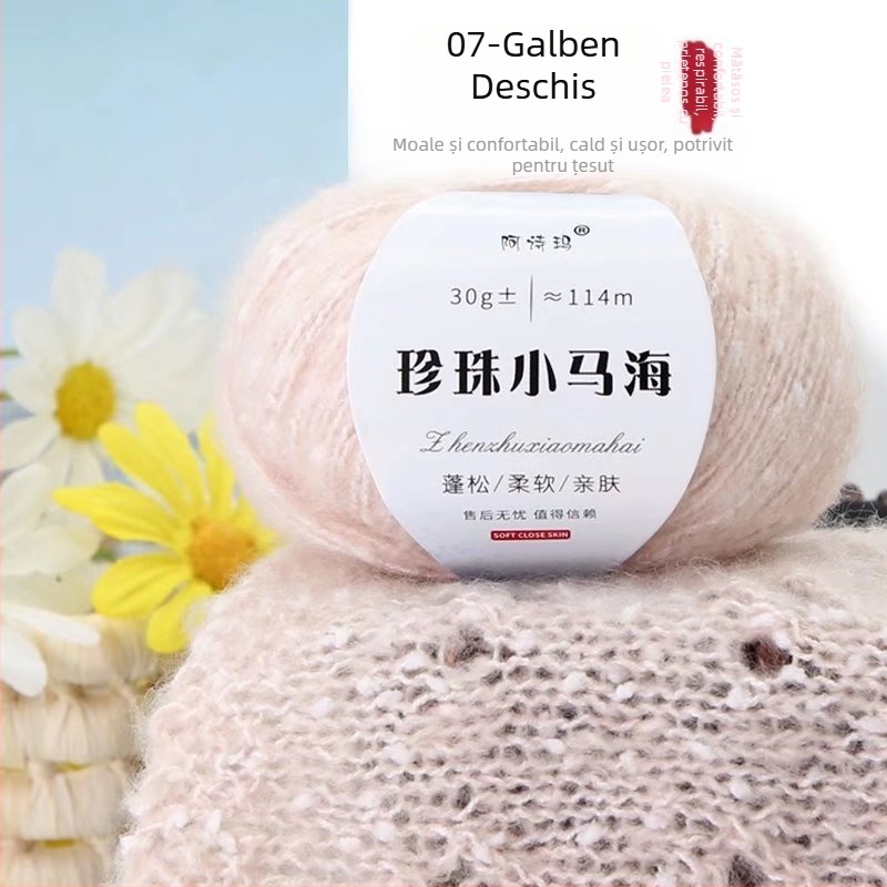 Fire de mohair pentru tricotat, 12S, 1 fir, tors 200, semi-worsted, Tuan Line