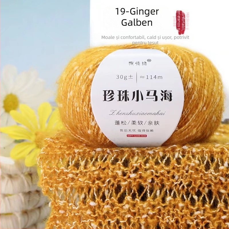Fire de mohair pentru tricotat, 12S, 1 fir, tors 200, semi-worsted, Tuan Line