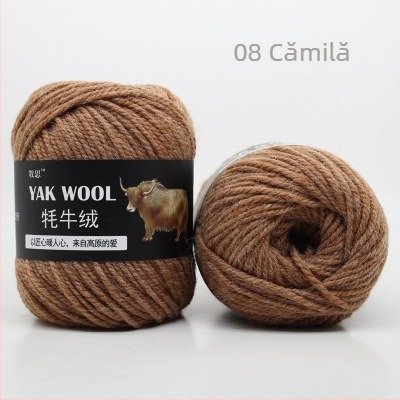 Yak velvet 3-strand lână pentru tricotat manual și croșetat, în role, worsted-spun