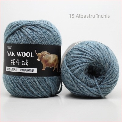 Yak velvet 3-strand lână pentru tricotat manual și croșetat, în role, worsted-spun