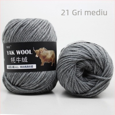 Yak velvet 3-strand lână pentru tricotat manual și croșetat, în role, worsted-spun