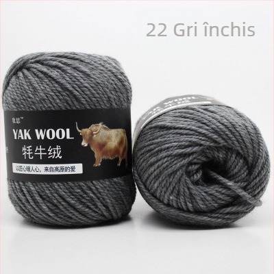 Yak velvet 3-strand lână pentru tricotat manual și croșetat, în role, worsted-spun