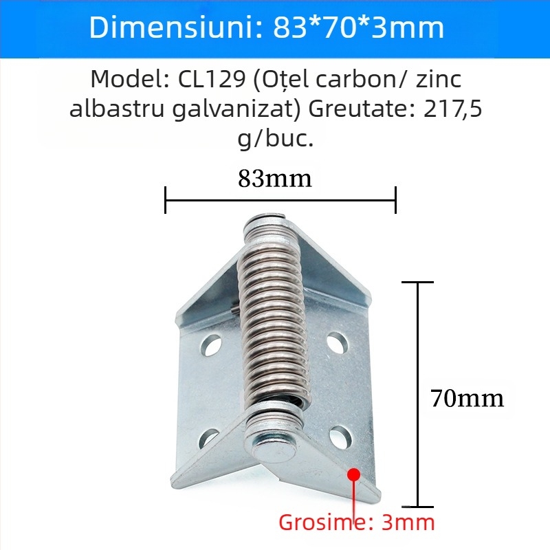 CL129 Balama cu arc din oțel inoxidabil pentru ușile cutiilor de distribuție și dulapuri, închidere automată, design îngroșat