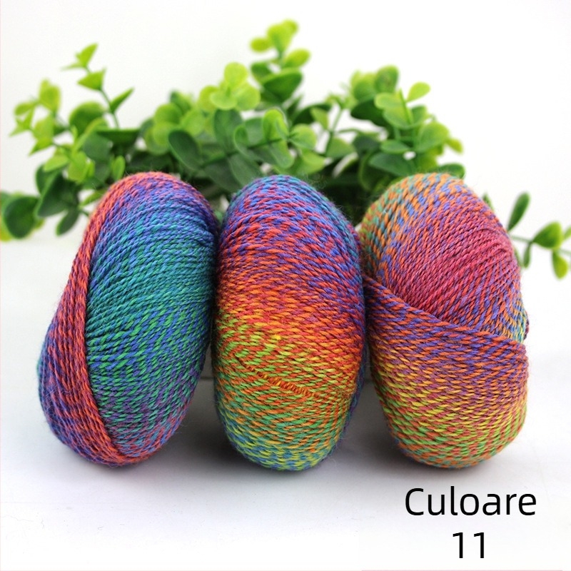 Rainbow Magic Ball fir de lână-nylon, 50 g, 2 fire, torsie amestecată, compoziție: lână-nylon