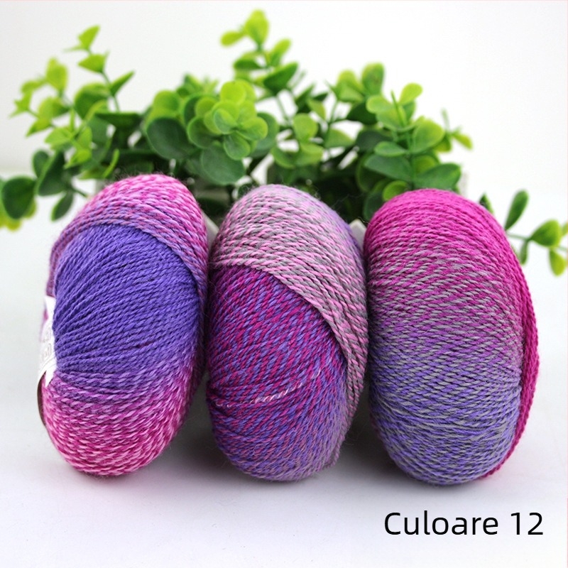 Rainbow Magic Ball fir de lână-nylon, 50 g, 2 fire, torsie amestecată, compoziție: lână-nylon