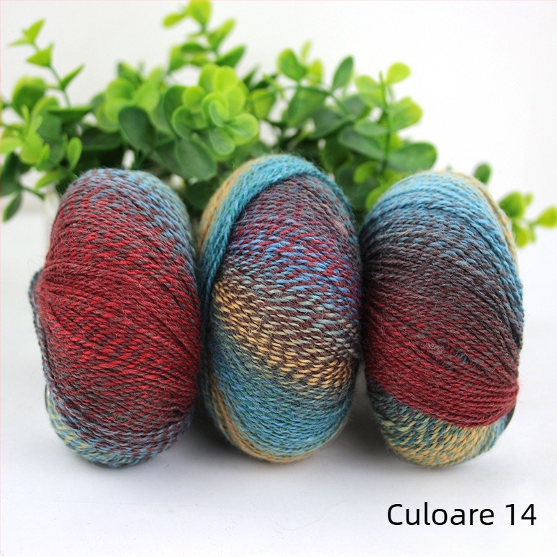 Rainbow Magic Ball fir de lână-nylon, 50 g, 2 fire, torsie amestecată, compoziție: lână-nylon