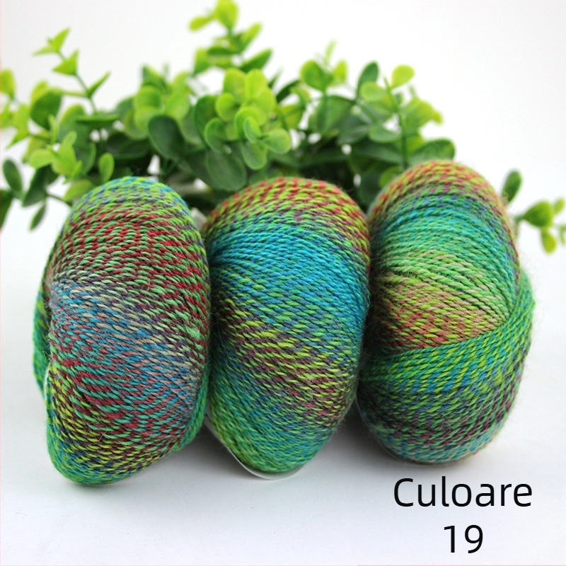 Rainbow Magic Ball fir de lână-nylon, 50 g, 2 fire, torsie amestecată, compoziție: lână-nylon