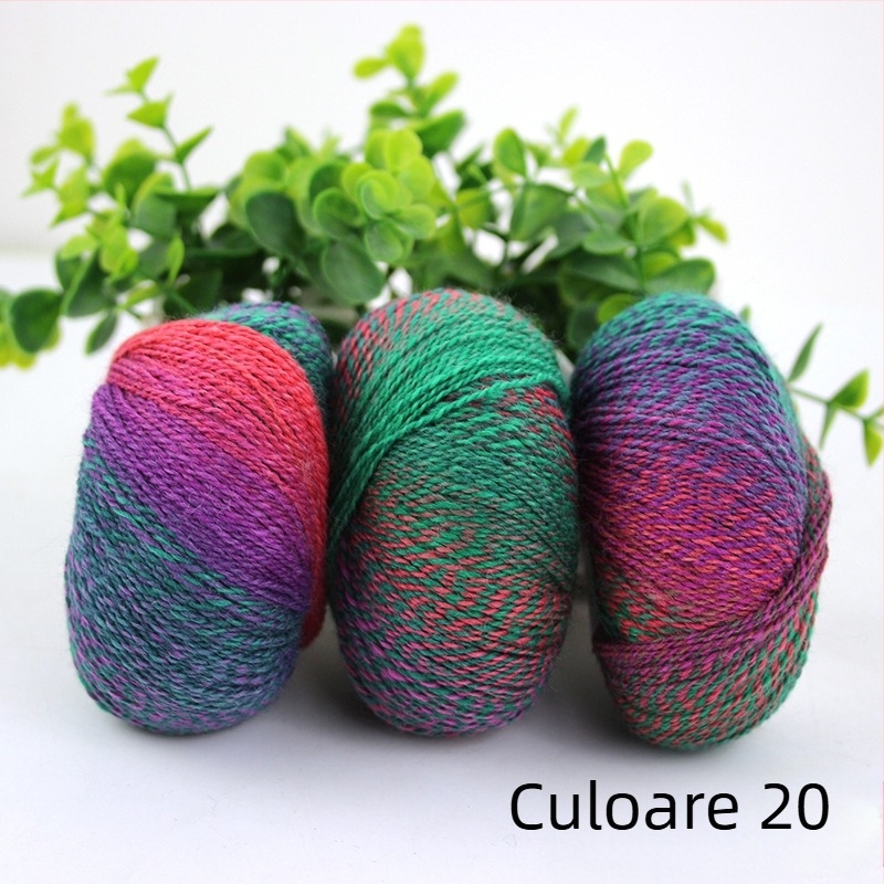 Rainbow Magic Ball fir de lână-nylon, 50 g, 2 fire, torsie amestecată, compoziție: lână-nylon