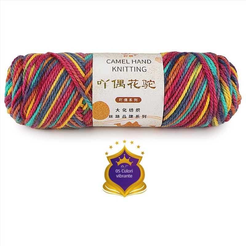 Brand Ordinary – Fir de lână de cămilă pentru țesut, grosime medie, gradient, vopsire manuală pentru eșarfă DIY