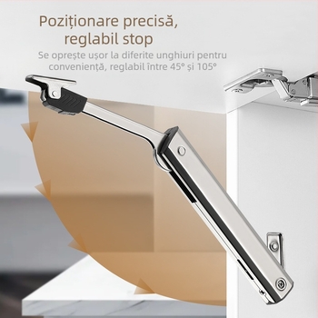 Bară hidraulică pentru ușa de dulap, model Elf; material: oțel laminat la rece; finisaj electroplating; stil lux ușor; Yankailong Hardware