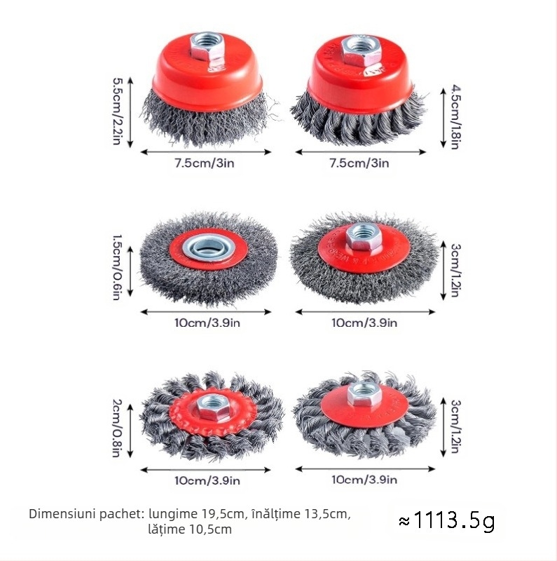 Nine Horses Set disc cu sârmă răsucită în formă de bol, tip bol, 4 buc., oțel de înaltă carbon, 8500 rpm, pentru îndepărtarea ruginei și lustruirea suprafețelor metalice și nemetalice