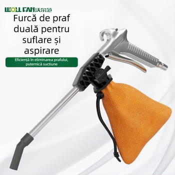 Pistol pneumatic din aluminiu — dual funcțional, pentru suflat și aspirare, presiune înaltă, rotativ, industrial