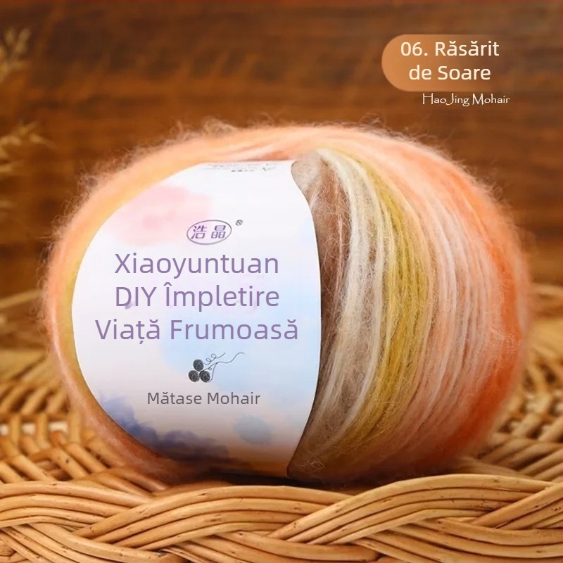 Fir Mohair pentru tricotat, proces semi-spun, fir în grup, brand Longyun