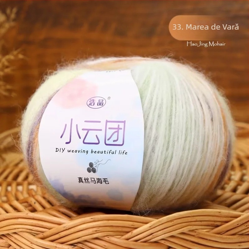 Fir Mohair pentru tricotat, proces semi-spun, fir în grup, brand Longyun