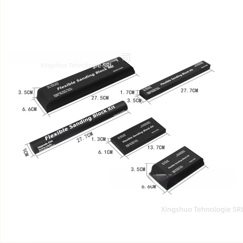 Set bloc EVA pentru șlefuire uscat/umed, pentru lustruire auto și mobilier, 7 piese cu șmirghel, densitate 38-70 kg/m³, brand Xingshuo