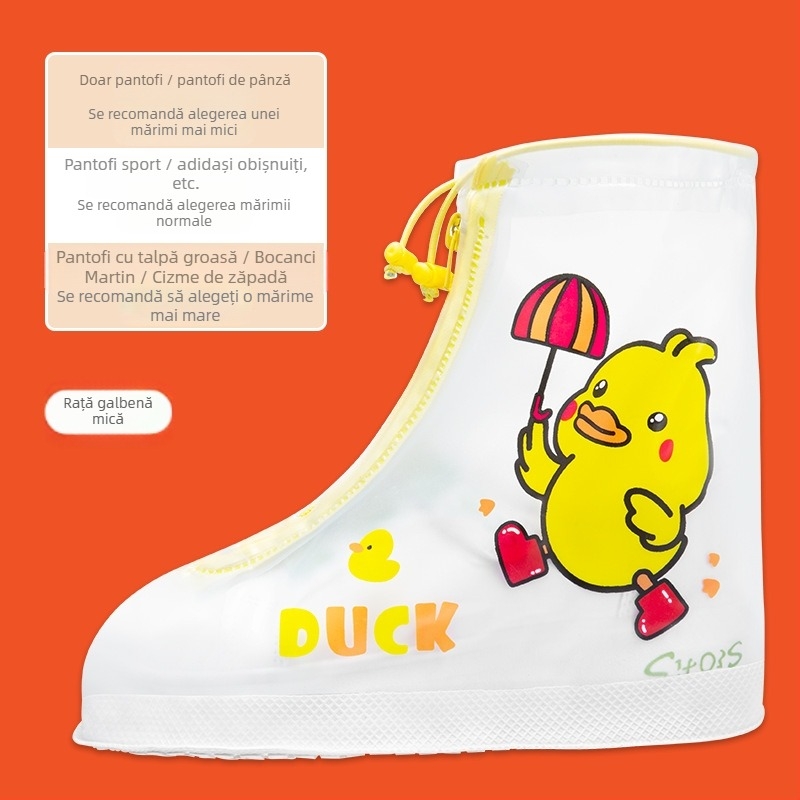 Huse pentru cizme de ploaie pentru copii – impermeabile, antiderapante, rezistente la uzură, anti-murdărie, cu modele desenate (unicorn, rață, dinozaur, urs)