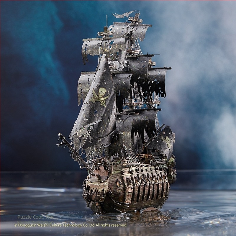 Puzzle 3D din metal Flying Dutchman – Pirates of the Caribbean, Piececool – Jucărie DIY pentru 14+