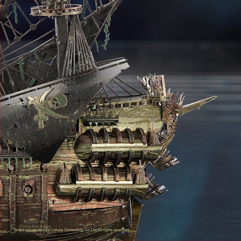 Puzzle 3D din metal Flying Dutchman – Pirates of the Caribbean, Piececool – Jucărie DIY pentru 14+