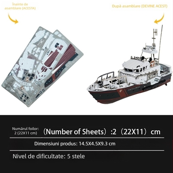 Puzzle 3D din oțel inoxidabil – iaht DIY, model metal pentru asamblare, 14+