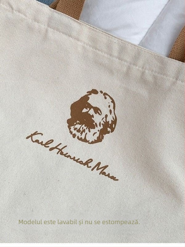 HANQIN Geantă din pânză Marx pentru elevi – geantă școlară unisex pentru meditații, stil nou
