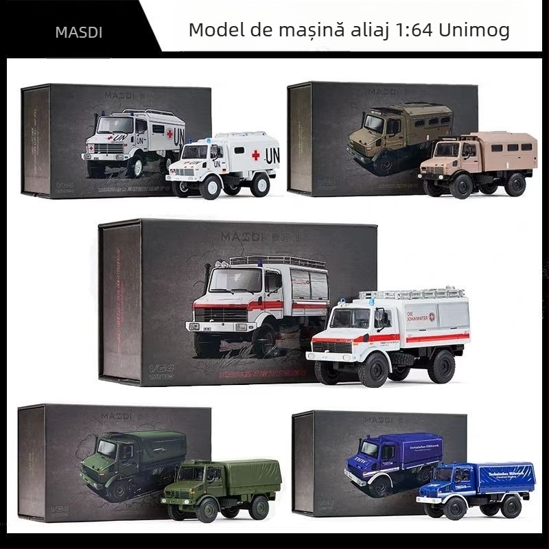 Mcdi Unimog U1300L off-road RV model auto, din aliaj, scară 1:64, control manual