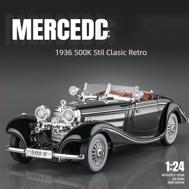 Model de mașină clasic din aliaj cu sunet și lumină, pentru copii 7–14 ani