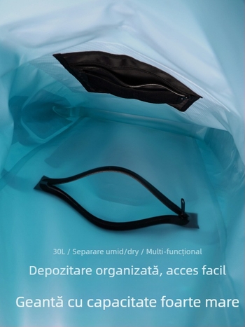 Rucsac impermeabil din fibră de carbon, 30L, cu separare uscat–umed și mai multe buzunare
