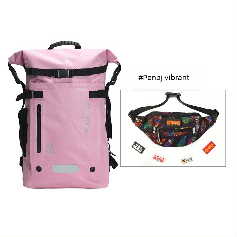 Rucsac impermeabil din fibră de carbon, 30L, cu separare uscat–umed și mai multe buzunare