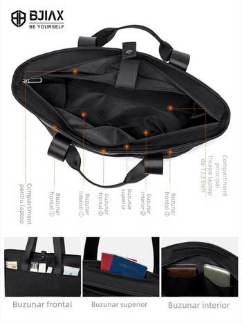 Geantă Tote cu capacitate 20–35L, din nylon, Bjiax, stil urban minimalist, respirabilă și rezistentă la uzură