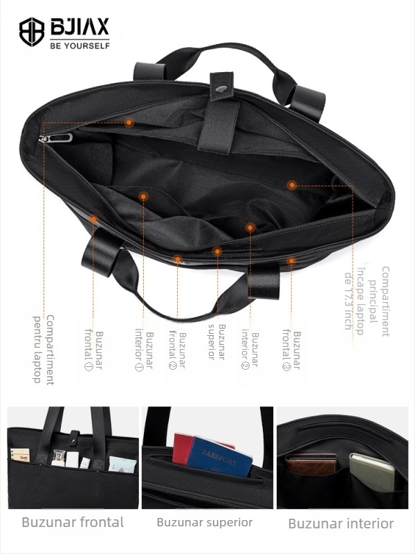 Geantă Tote cu capacitate 20–35L, din nylon, Bjiax, stil urban minimalist, respirabilă și rezistentă la uzură