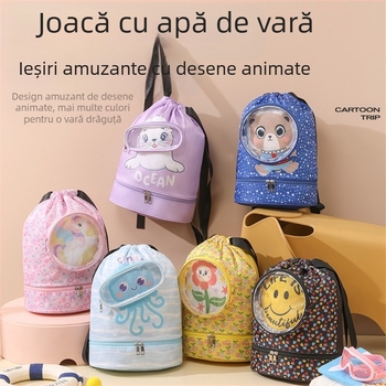 Geantă de înot cu separare uscat–umed, formă cub, poliester, multifuncțională pentru călătorii și depozitare