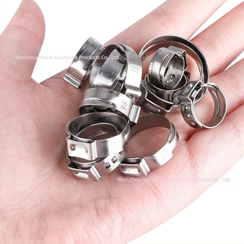 Weijie clemă infinită din oțel inoxidabil – inel de urechi simplu, diametru nominal 5–28.6, diametru de prindere 5–28.6, interval de aplicație 7–21