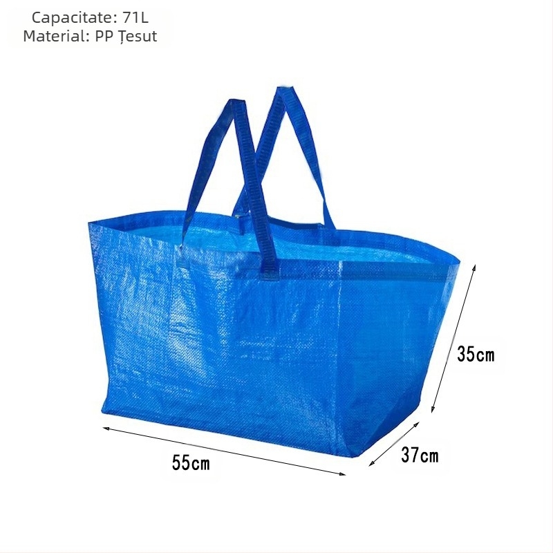 Geantă de cumpărături împletită din PP - pentru haine, încărcare 25 kg, imprimare în culori + laminare