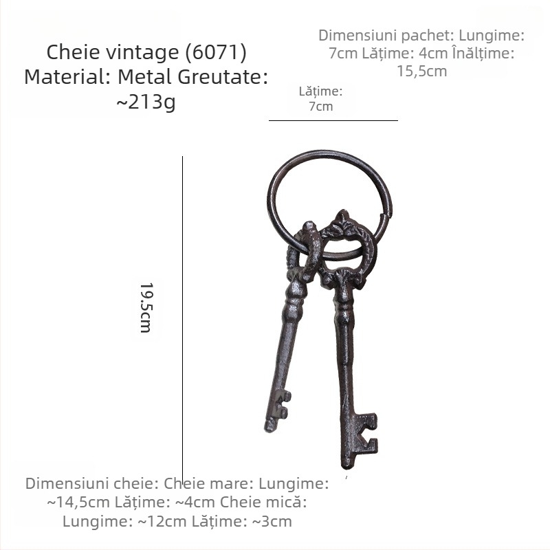 Decor de perete pentru chei — Fier forjat, formă geometrică, stil modern minimalist, inspirație vintage europeană, gata de cadou