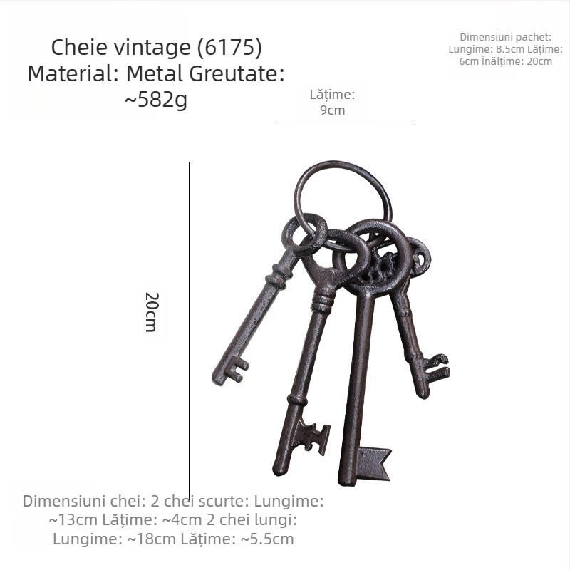 Decor de perete pentru chei — Fier forjat, formă geometrică, stil modern minimalist, inspirație vintage europeană, gata de cadou