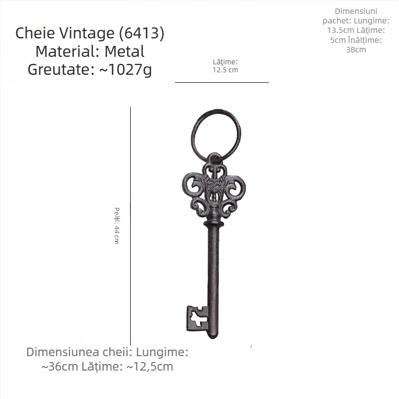 Decor de perete pentru chei — Fier forjat, formă geometrică, stil modern minimalist, inspirație vintage europeană, gata de cadou