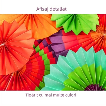 Evantaș de hârtie handmade cu flori pentru petreceri și nunți — hârtie craft, marcă Fang DING, stil simplitate modernă