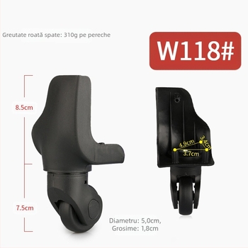 Roată pivotantă din plastic pentru bagaje – roată universală pentru bagaje, accesorii pentru bagaje